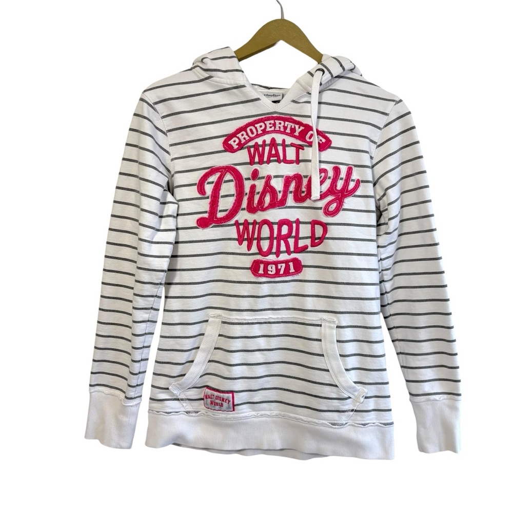 Disney Parks Size Medium White Striped‎ Property Of Walt Disney World Hoodie